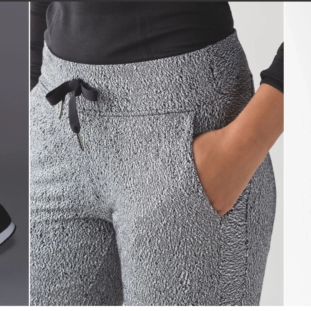Lululemon Ready To Rulu Pant Running Luon Spray Jacquard White Black